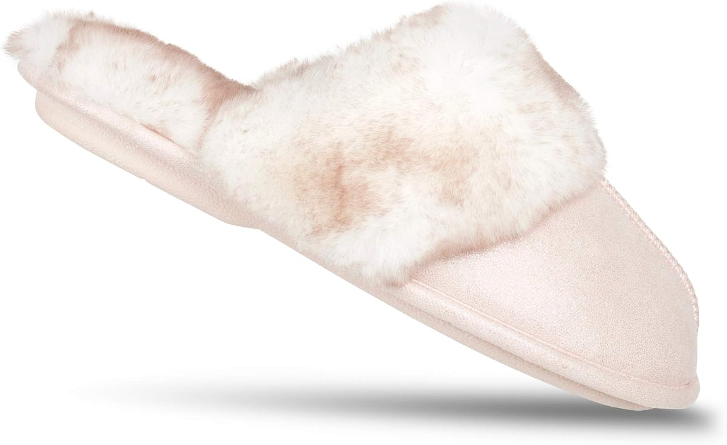 Women'S Soft Comfy Faux Fur House Slipper Scuff Memory Foam Slip on Anti-Skid Sole