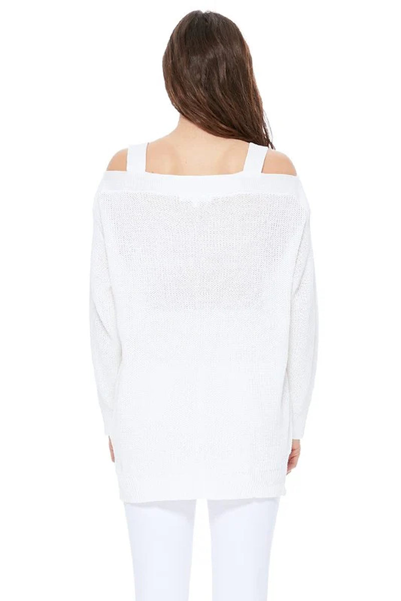 comfortable Off Shoulder Sized Fit Sweater Knit Top