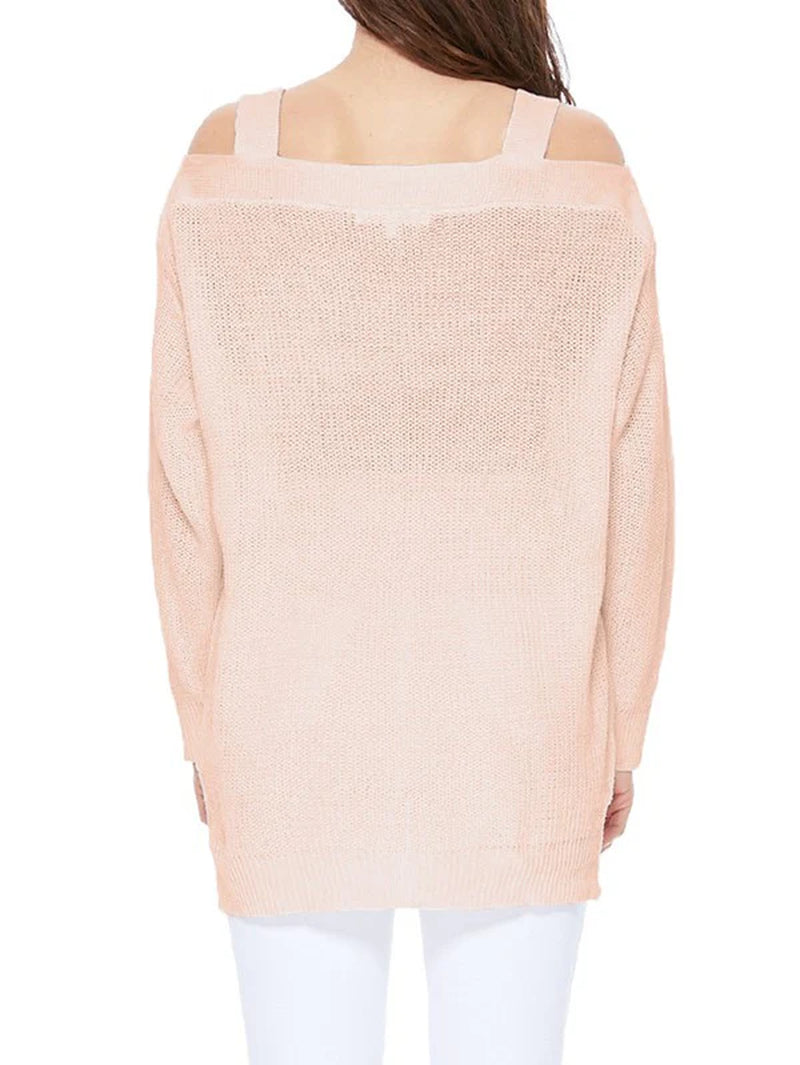 comfortable Off Shoulder Sized Fit Sweater Knit Top