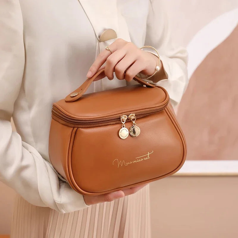 New PU Leather Cosmetic Bag For Women Multi-Functional Portable Travel Storage Makeup Case Female Toiletry Kit Bag