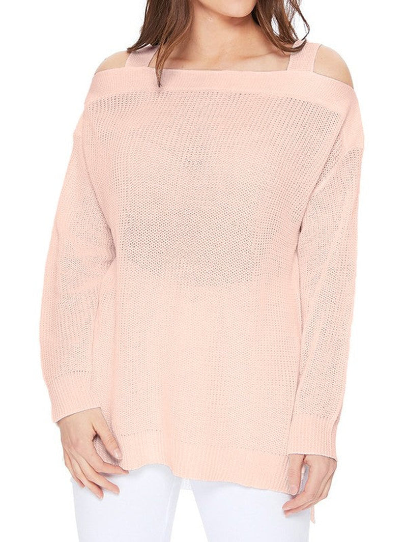 comfortable Off Shoulder Sized Fit Sweater Knit Top
