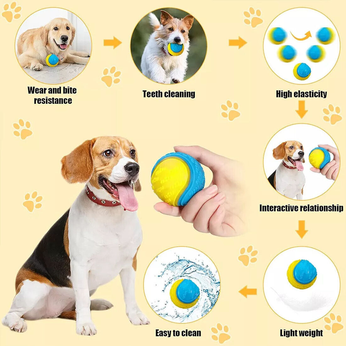 Scooby-Doo Durable Squeaky Set Of 8 Dog Balls For Teeth