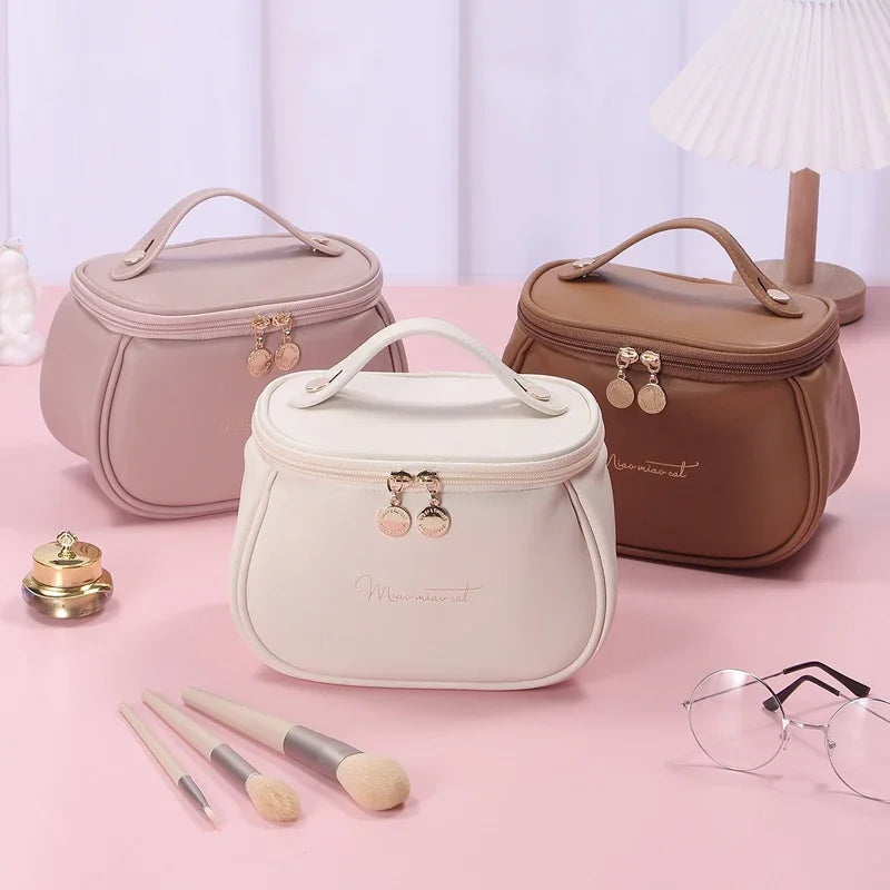 New PU Leather Cosmetic Bag For Women Multi-Functional Portable Travel Storage Makeup Case Female Toiletry Kit Bag