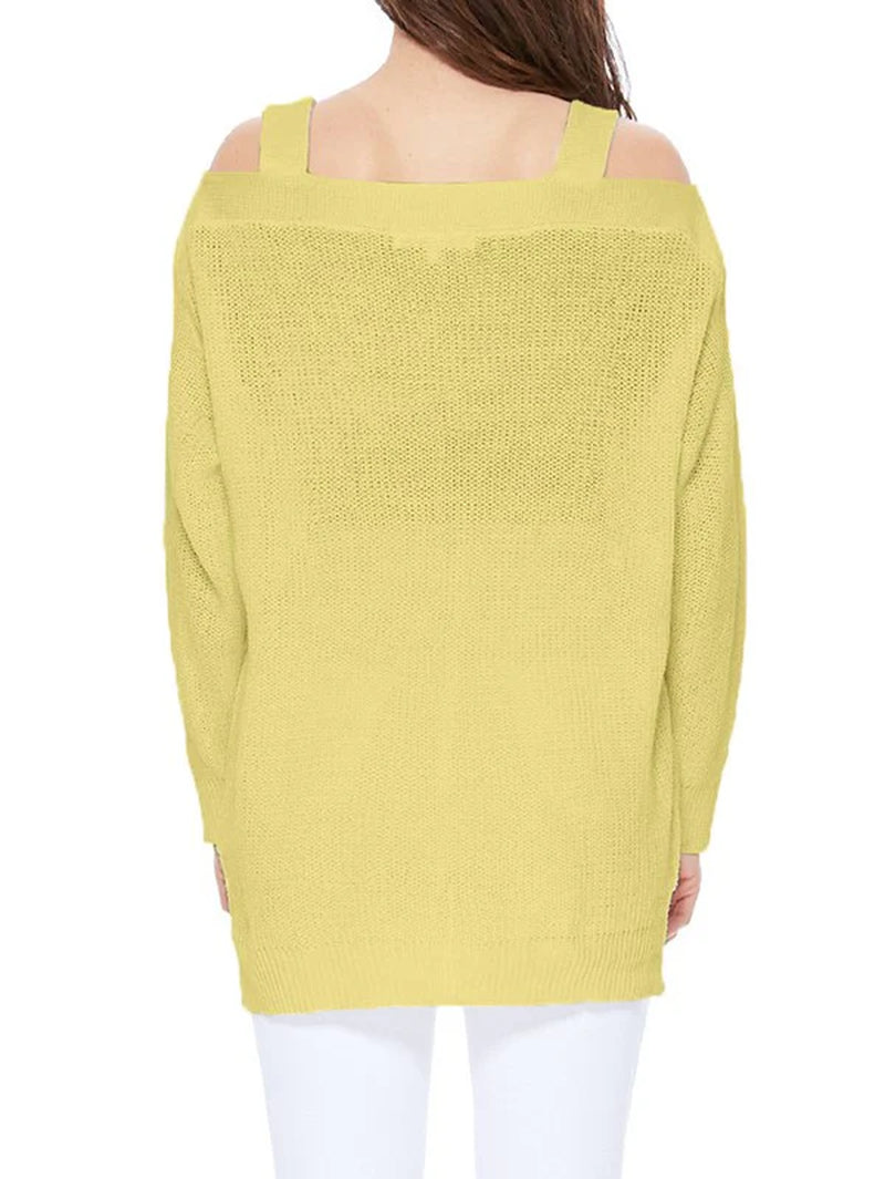 comfortable Off Shoulder Sized Fit Sweater Knit Top