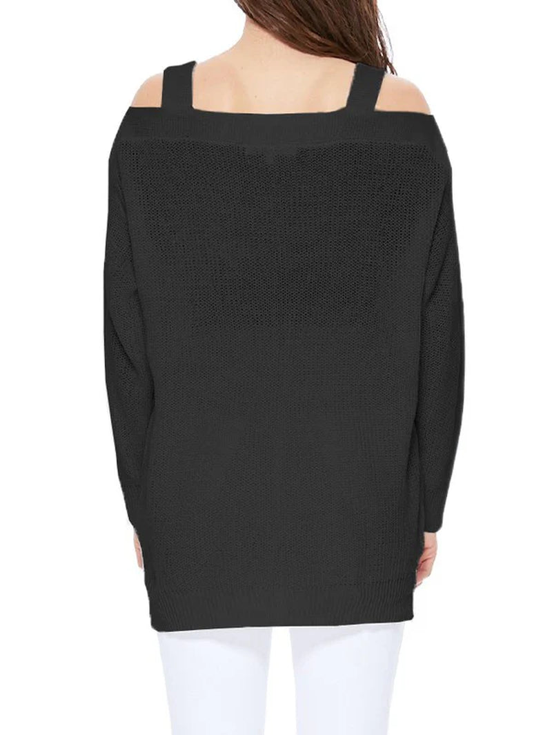 comfortable Off Shoulder Sized Fit Sweater Knit Top