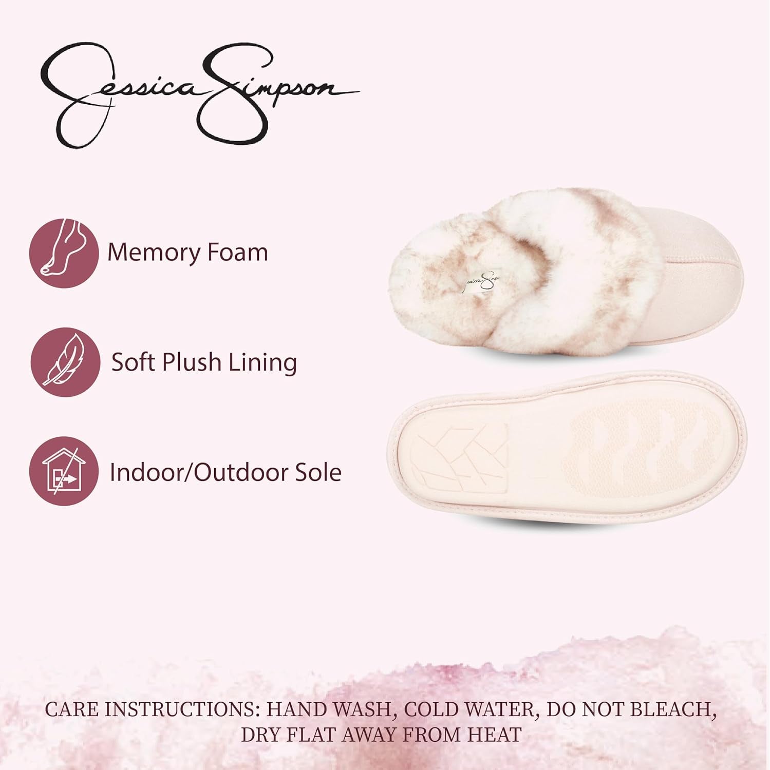 Women'S Soft Comfy Faux Fur House Slipper Scuff Memory Foam Slip on Anti-Skid Sole