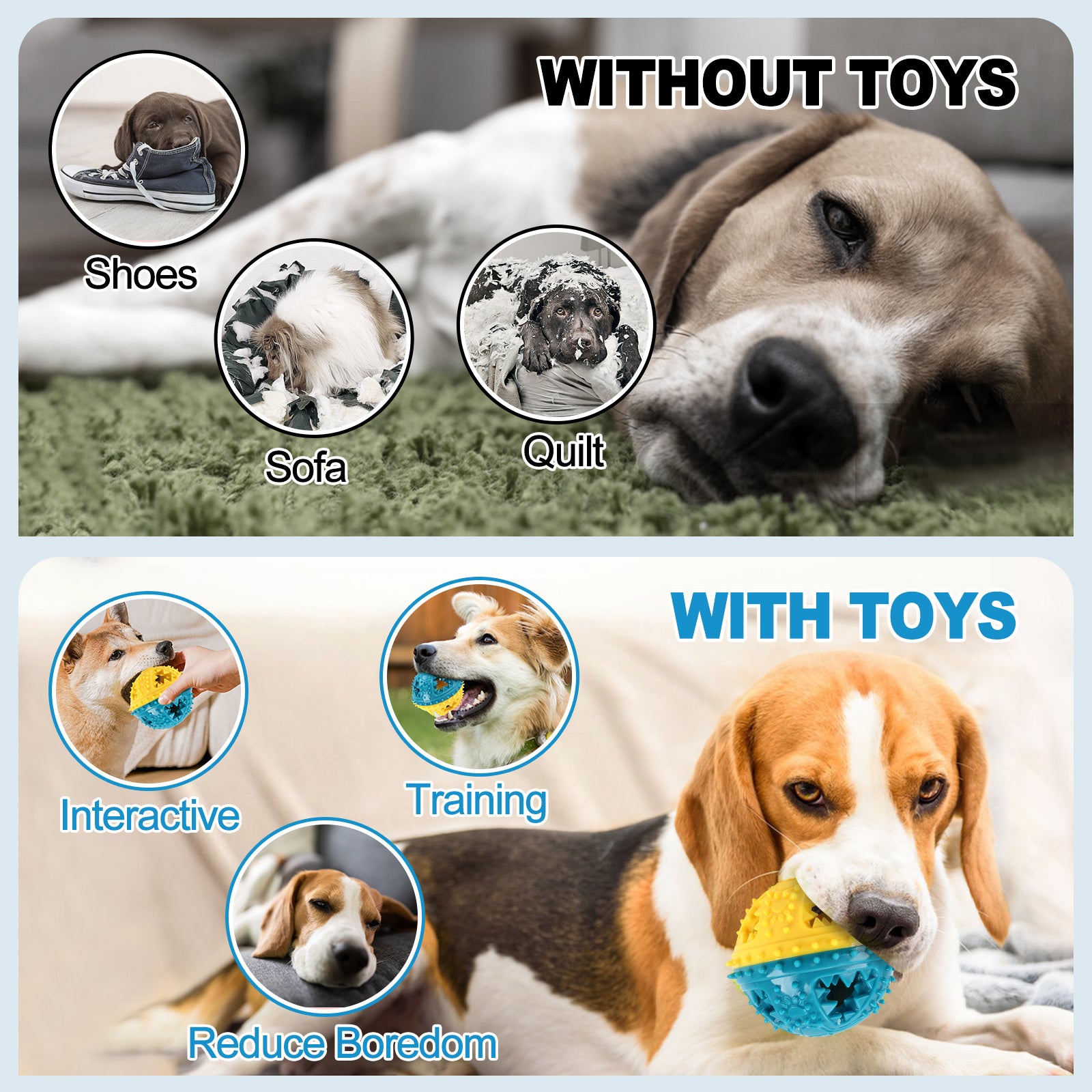 Dog Chew Toys Grinding Teeth Sound Ball Toys 